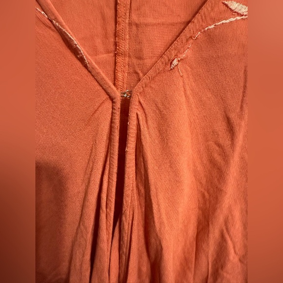 Coral lucky brand bohemian bell sleeve embroidered crop top size Xs 100% Viscose - Picture 8 of 14